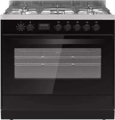 Eurotech 90cm Dual Fuel Freestanding Cooker - Black